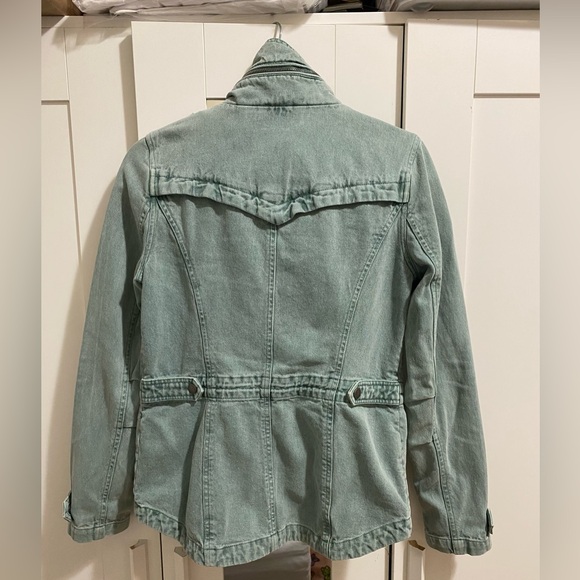 BCBGeneration Military Utility Jacket Women’s Khaki Oceanic Green Drawstring XS - Picture 2 of 11